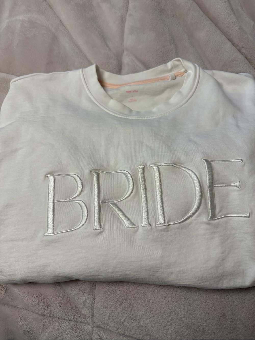 BRIDE Embroidered White Sweatshirt